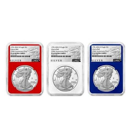 プレセール - 3枚セット - 2026-W $1 1オンス プルーフ アメリカン シルバー イーグル NGC PF69UC ALS 112,750円