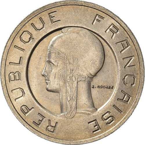 [#970818] コイン、フランス、コンクール・ド・コシェ、5フラン、1933年、ESSAI、MS、ニック、ケル