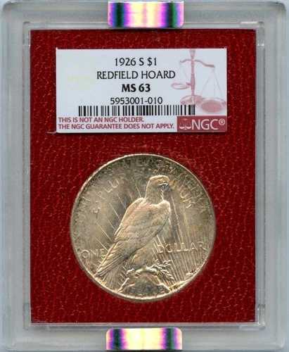 1926-S 1ドル平和ドル レッドフィールドホード NGC MS63｜WORLD RESOURCE【QUEEN店】
