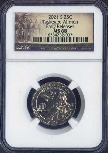 2021-S タスキーギ・エアメン クォーター NGC MS68 早期リリース 品質 129,250円