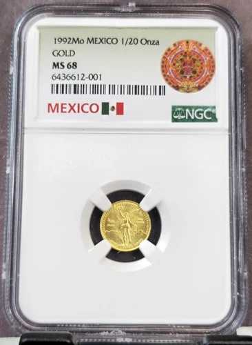 1992年 メキシコ ゴールド 1/20 オンザ リベルタッド NGC MS 68 非常に希少な宝石ですが美しい｜WORLD RESOURCE【QUEEN店】