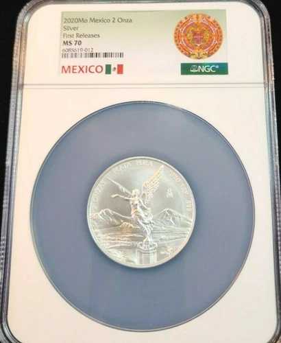2020 メキシコ シルバー リベルタッド 2 オンザ NGC MS 70 キー デート 非常に希少な完璧品 !!!