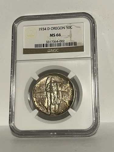 1934-D 50セント NGC MS 66 オレゴン記念ハーフドル｜WORLD RESOURCE【QUEEN店】