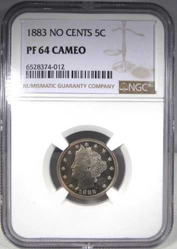 ブルーチップ品質 1883年 プルーフ リバティ ニッケル ローポップ NGC PF64 カメオ AN762