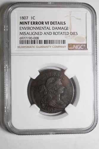 1807年 ラージセント ミントエラー VF 詳細 回転ダイ NGC 126,500円
