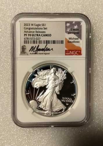 2023 W プルーフ シルバー イーグル NGC PF70 先行発売 お祝いセット GAUDIOSO