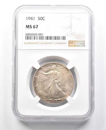 1941年ウォーキング・リバティ・ハーフダラー MS67 NGC *2971
