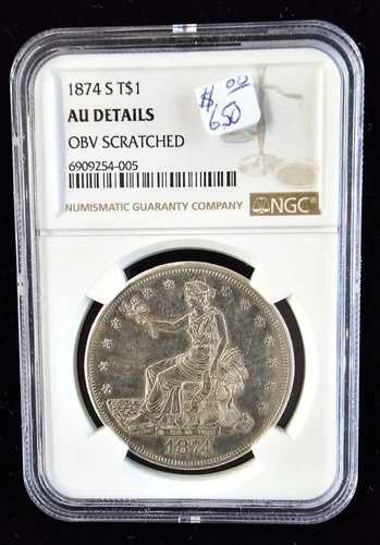 1874-S 貿易銀貨 T$1 コイン (1874-S) - NGC AU 認定 - 詳細