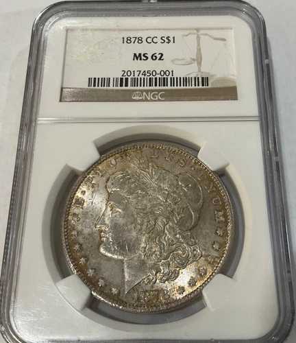 1878年CCモルガンダラーNGC MS62フルフロスト加工の美しいライトトーンの素敵なコイン