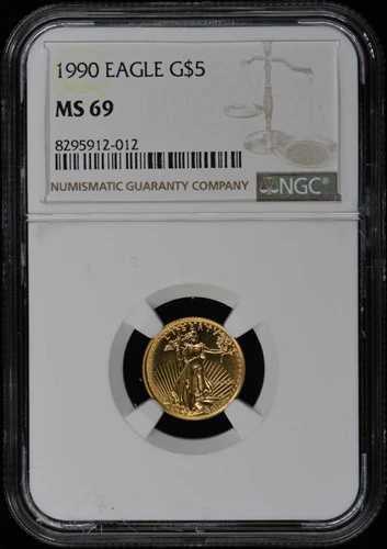 1990年イーグルG$5 NGC MS69