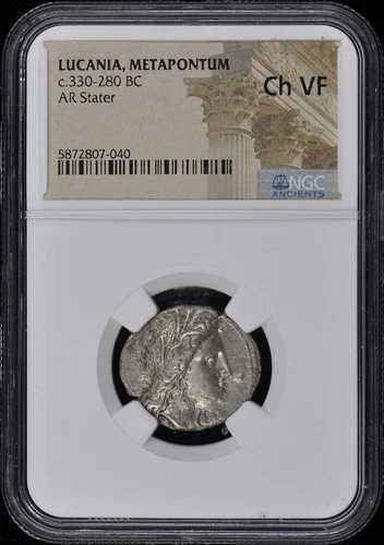 c.330-280 BC ルカニア、メタポントゥム AR ステーター NGC VF30