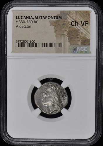 c.330-280 BC ルカニア、メタポントゥム AR ステーター NGC VF30