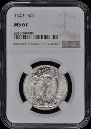 1943年ウォーキング・リバティ・ハーフダラー 50セント NGC MS67