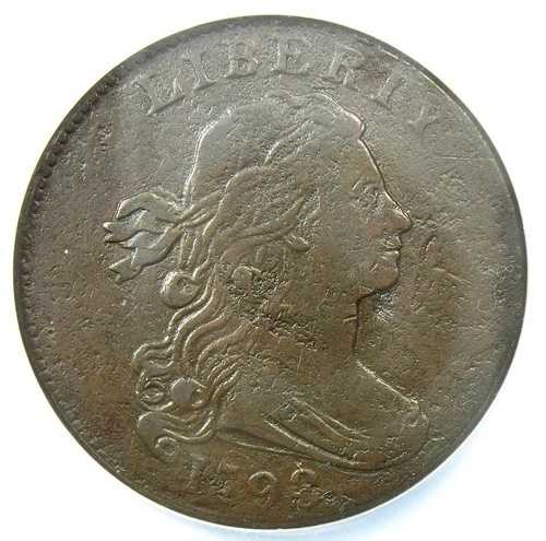 1798年 ドレープバスト ラージセント 1セントコイン S-184 - NGC XF 詳細 (EF, NCS) - 希少日付