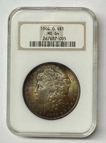 モーガン シルバー ダラー 1904 O NGC MS64 オールド ファッティ ホルダー モンスター トーニング!