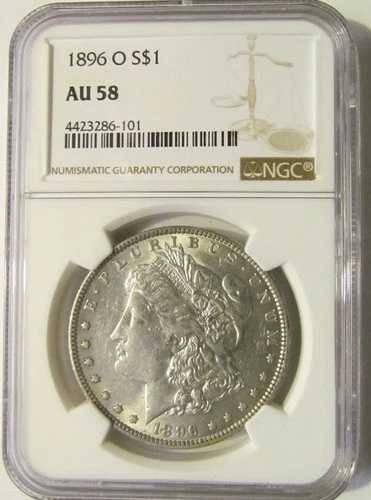 1896年 O モルガン銀貨 - NGCグレード AU58