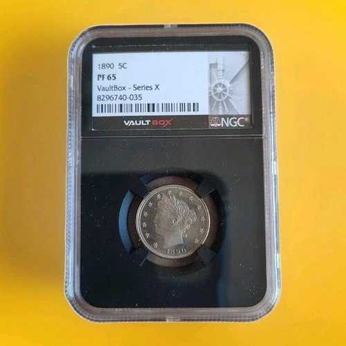 1890年 プルーフ リバティ V ニッケル NGC PF65 金庫箱 シリーズ X 1890-P 発行枚数 2,740枚