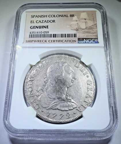 NGC 1772 エル・カサドール難破船 銀貨 8レアル 1700年代 スペインドル 海賊コイン