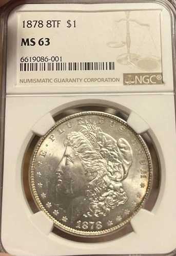 1878年 8TF NGC MS63 モルガン銀貨