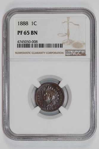 1888 年 プルーフ インディアン ヘッド セント NGC PR65 BN - 派手な PQ!
