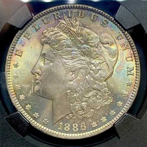 1886年 モルガン銀貨 1ドル金貨 Vaultbox シリーズ8 NGCX 9.6 MS66 ジェムエンドロールトーニング