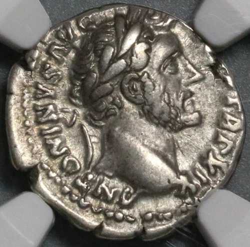 155 NGC Ch VF アントニヌス・ピウス ローマ帝国 デナリウス ハイブリッド エラー パックス (21090803C)