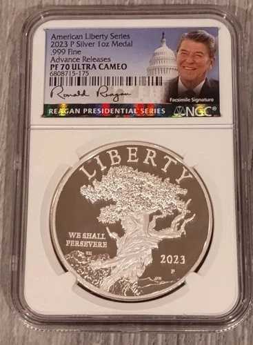 2023P- アメリカ自由銀メダル- NGC PF70UC- 先行リリース- アンナ・カブラル