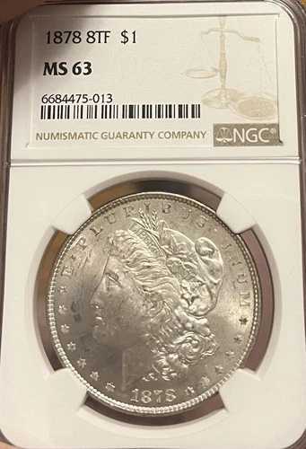 1878年 8TF NGC MS63 モルガン銀貨