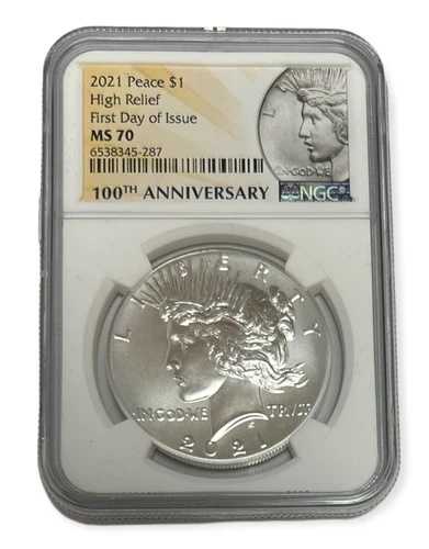 2021年 ピース シルバー ドル NGC MS70 発行初日 128,700円