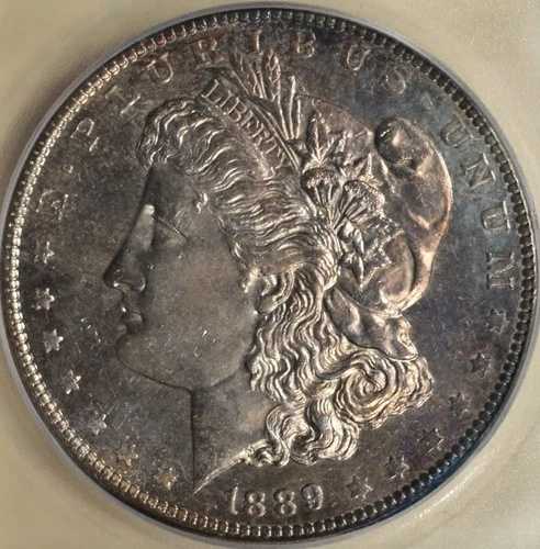 1889-P モルガン銀貨 ICG MS65 PL！希少、わずかに良好な年代！光沢あり！