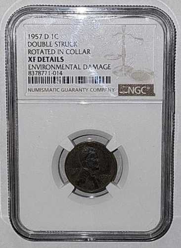 NGC 1957 D ダブルストラック 回転インカラー XF 詳細 リンカーンペニー