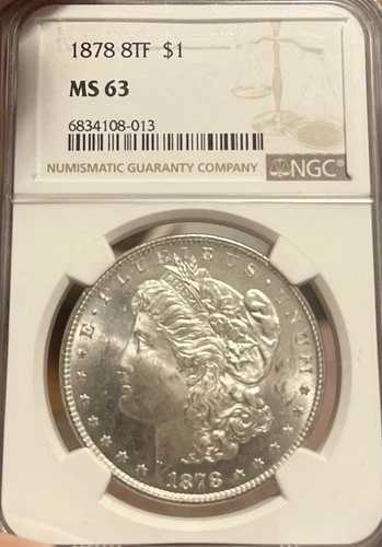 1878年 8TF NGC MS63 モルガン銀貨 128,700円