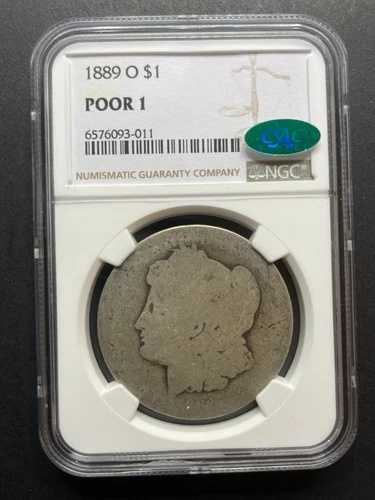 1889-O モルガン・ダラー Poor 1 PO 01 グリーン CAC 希少 希少コレクターズアイテム