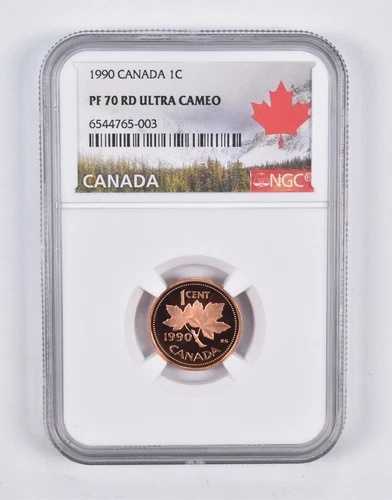 PF70 RD UCAM 1990 カナダ 1セント NGC *2180