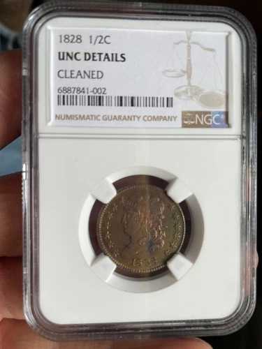 1828年 ハーフセント NGC Unc 詳細 13スター C-1 クラシックヘッド
