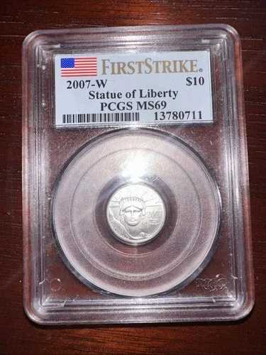 2007-W PCGS MS-69 プラチナイーグル 1/10オンス バーニッシュ セントオブリバティ ファーストストライク