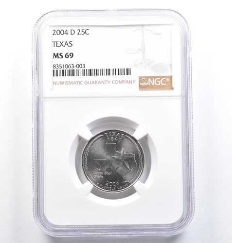 2004-D ワシントン州クォーター テキサス MS69 NGC *0843