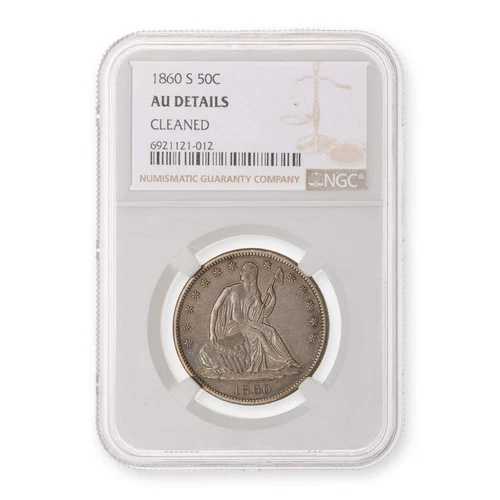 米国50セント 1860年代 NGC AU-50 172,150円