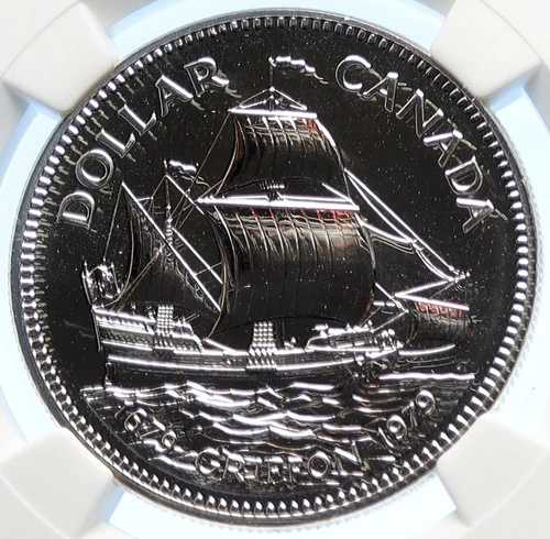1979年 カナダ 英国 エリザベス2世 グリフォン船 標本銀貨 NGC i106326