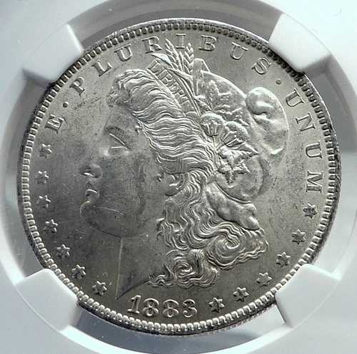 1883年 アメリカ合衆国 銀製 モルガン USドルコイン イーグル NGC MS i81181