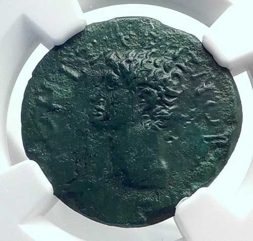 CLAUDIUS 本物 古代 41AD テッサリアのコイノン ローマコイン APOLLO NGC i81541