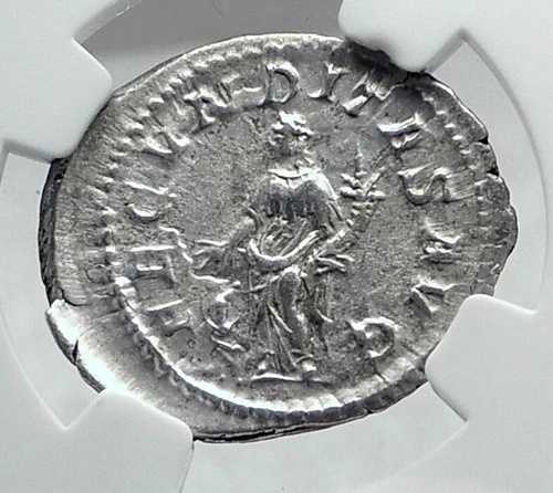 ジュリア・マエサ 真正古代ローマ銀貨 フェクディンタス・チャイルド NGC i81433