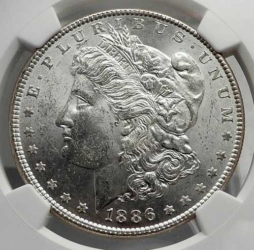 1886年 アメリカ合衆国 銀製 モルガン USドルコイン イーグル NGC MS i80148