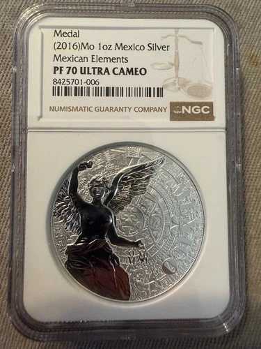 2016-Mo メキシコ - 「メキシコの要素」シルバーメダル アステカ NGC PF 70 ウルトラカメオ 129,250円
