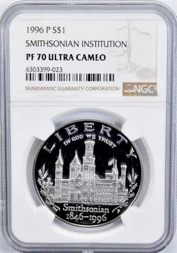 1996年 スミソニアン 1ドル銀貨 NGC PF70??完璧な品質??