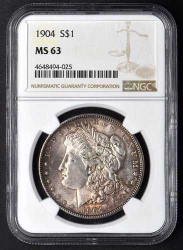 1904年 モルガン銀貨 MS63 NGC フィラデルフィア $1 - COINGIANTS -