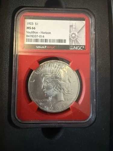 1923年 1ドル ピース銀貨 - NGC MS66 - Vaultbox Redcore - Horizo??nシリーズ
