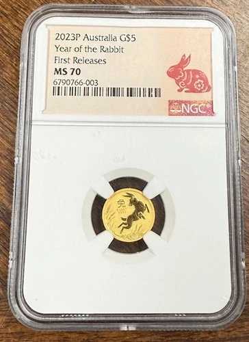 2023年 オーストラリア 地金 ゴールド 5ドル 卯年 NGC MS70 1/20オンス コイン FR 158,400円