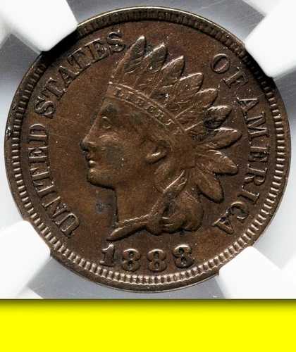 1888 NGC XF45 いわゆる8/7インディアンセント ?? MS64でAPR 23,574ドル ?? 希少品 ?