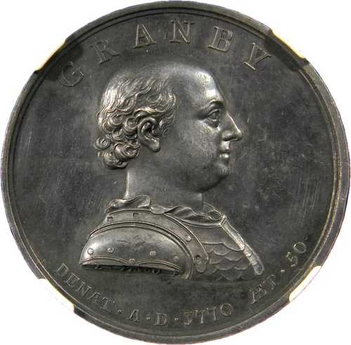 イギリス 1770年 グランビー侯爵の死 銀メダル NGC MS 61 (18-14)